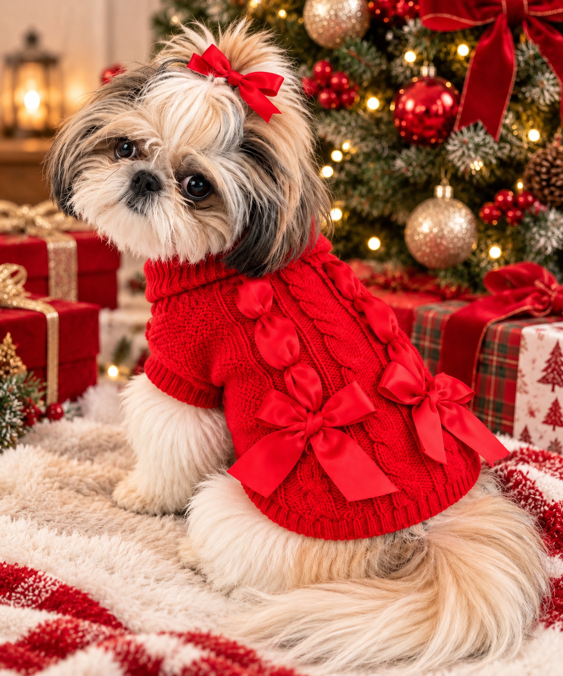 Red Love Pack Ribbon Sweater