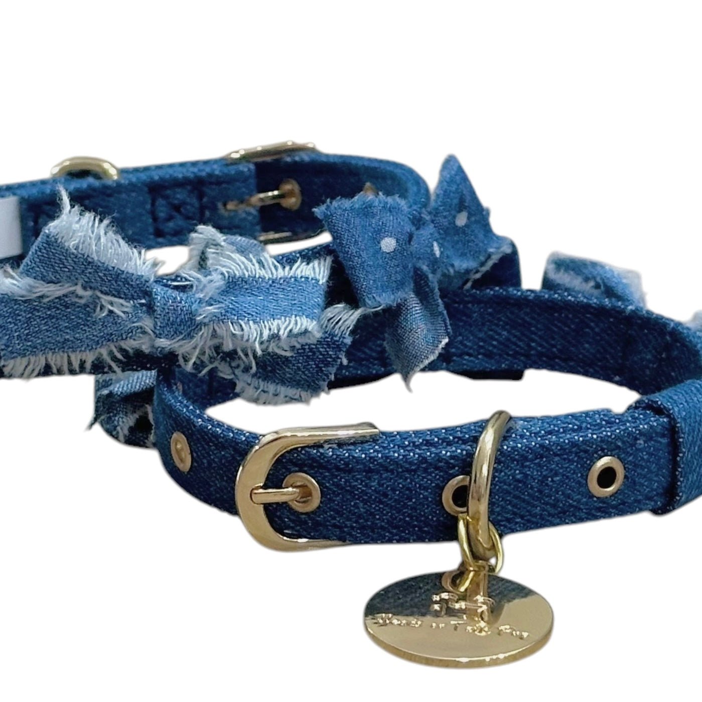 Denim Bow Collar