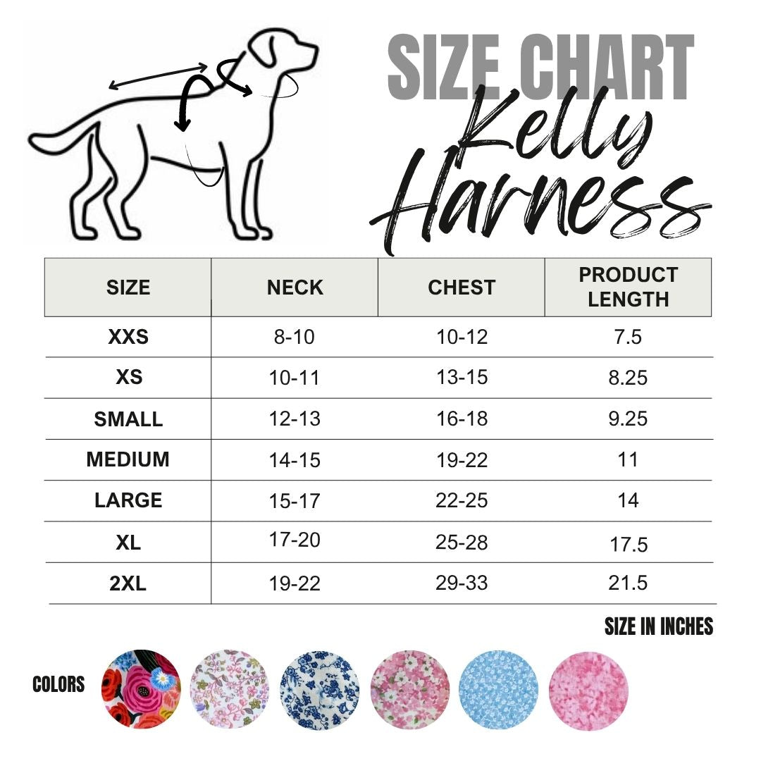 Blue Floral Calico Harness