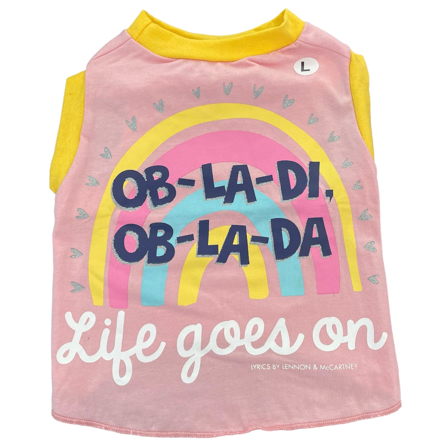 Upcycled Dog Tank - L "OB-LA-DI"