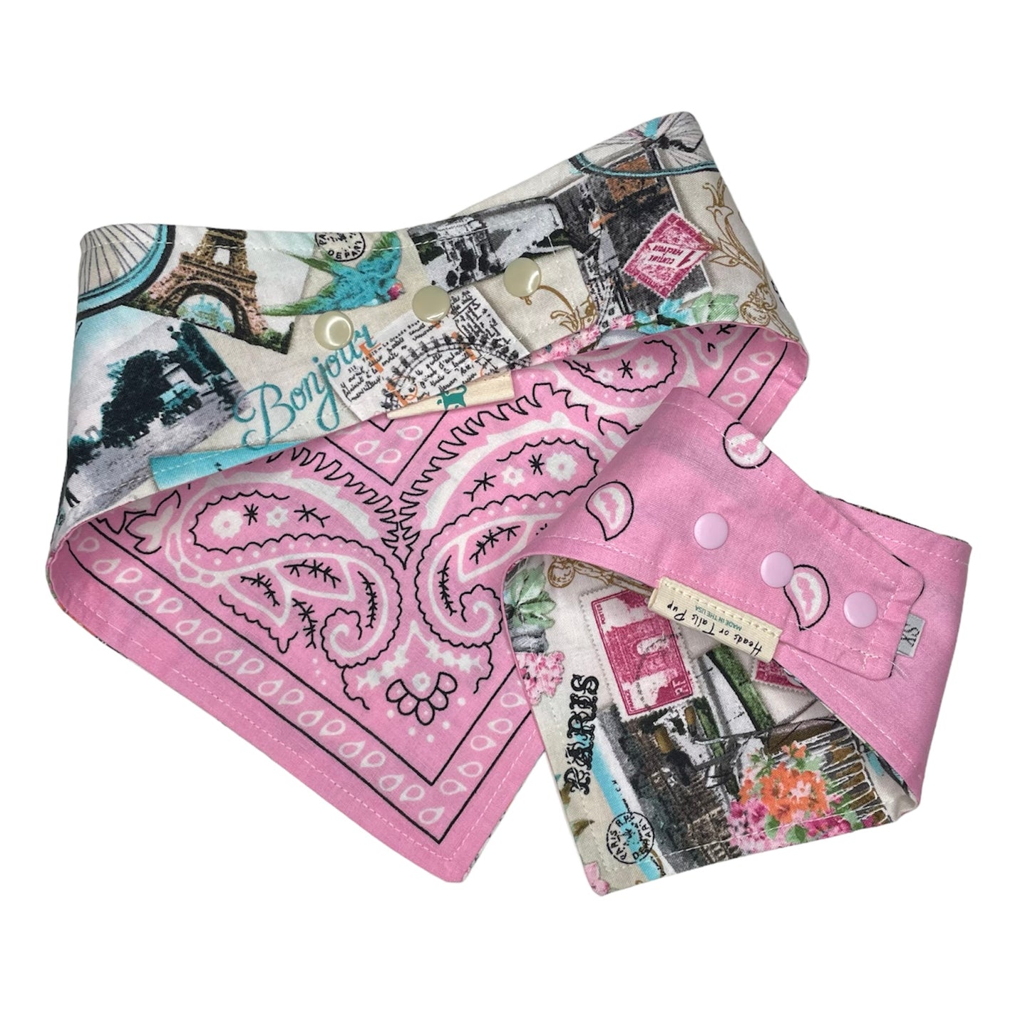 Reversible Paris Bandana - Pink/Purple
