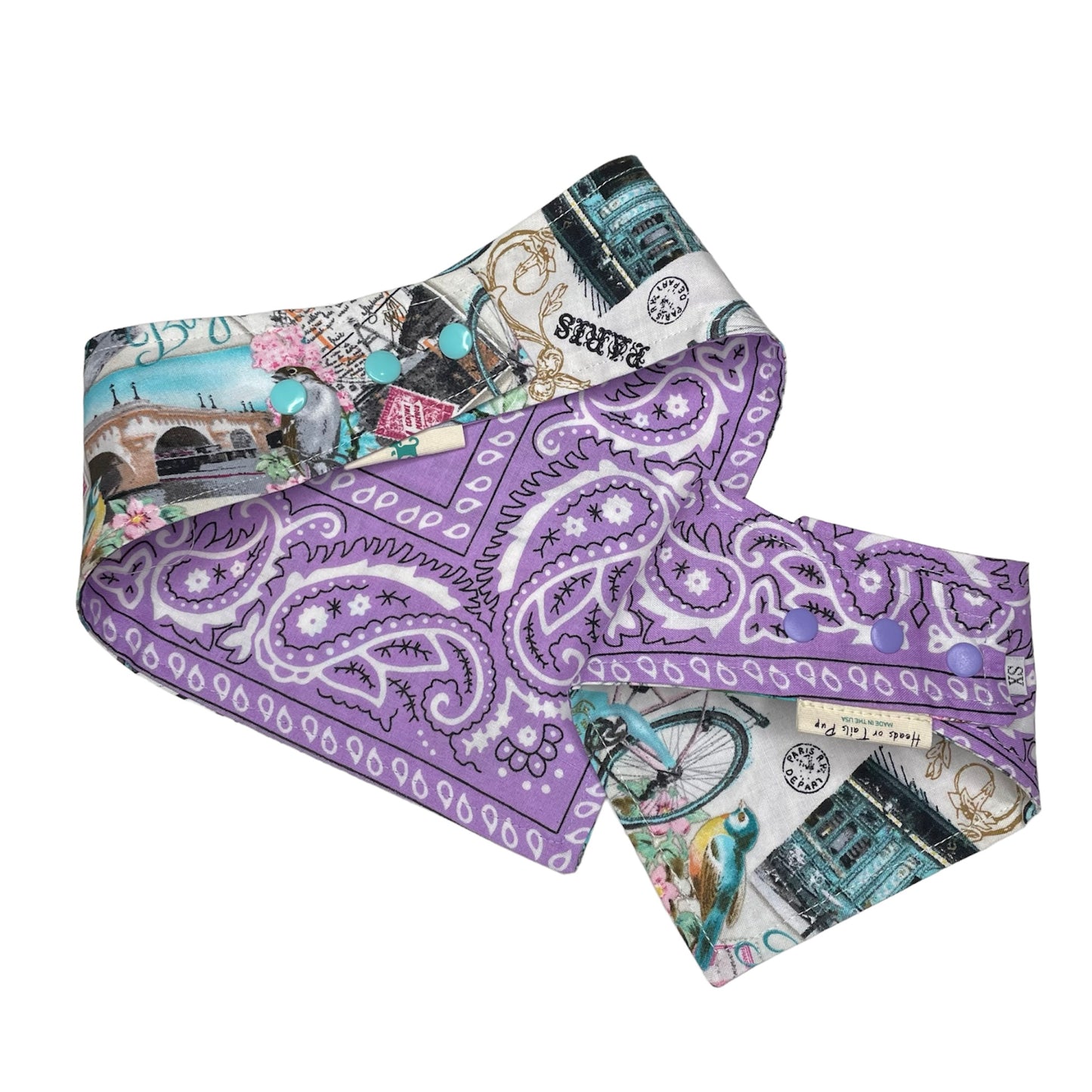 Reversible Paris Bandana - Pink/Purple