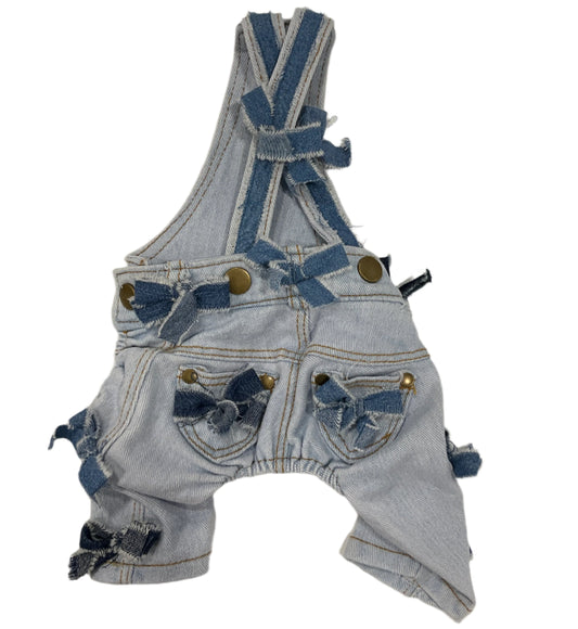 Denim Bow Overalls