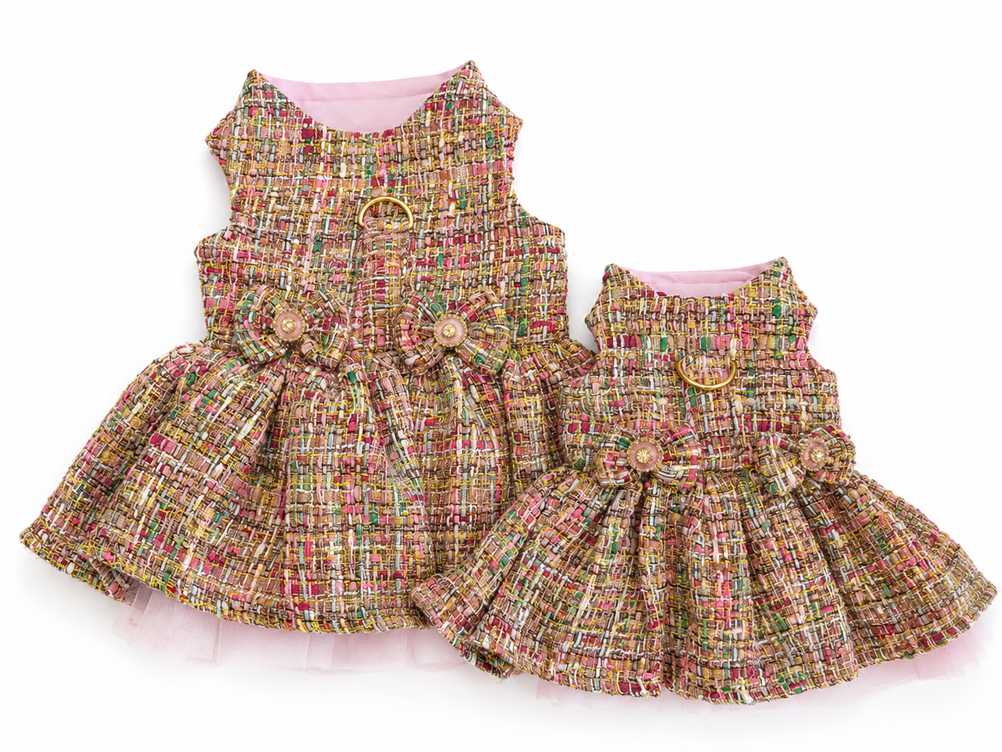 European Tweed Double Bow Dress