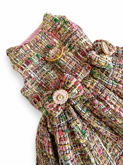 European Tweed Double Bow Dress