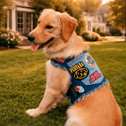 Ruff & Roll Denim Dog Harness- 13 oz. Double Denim/ American Heritage Craft