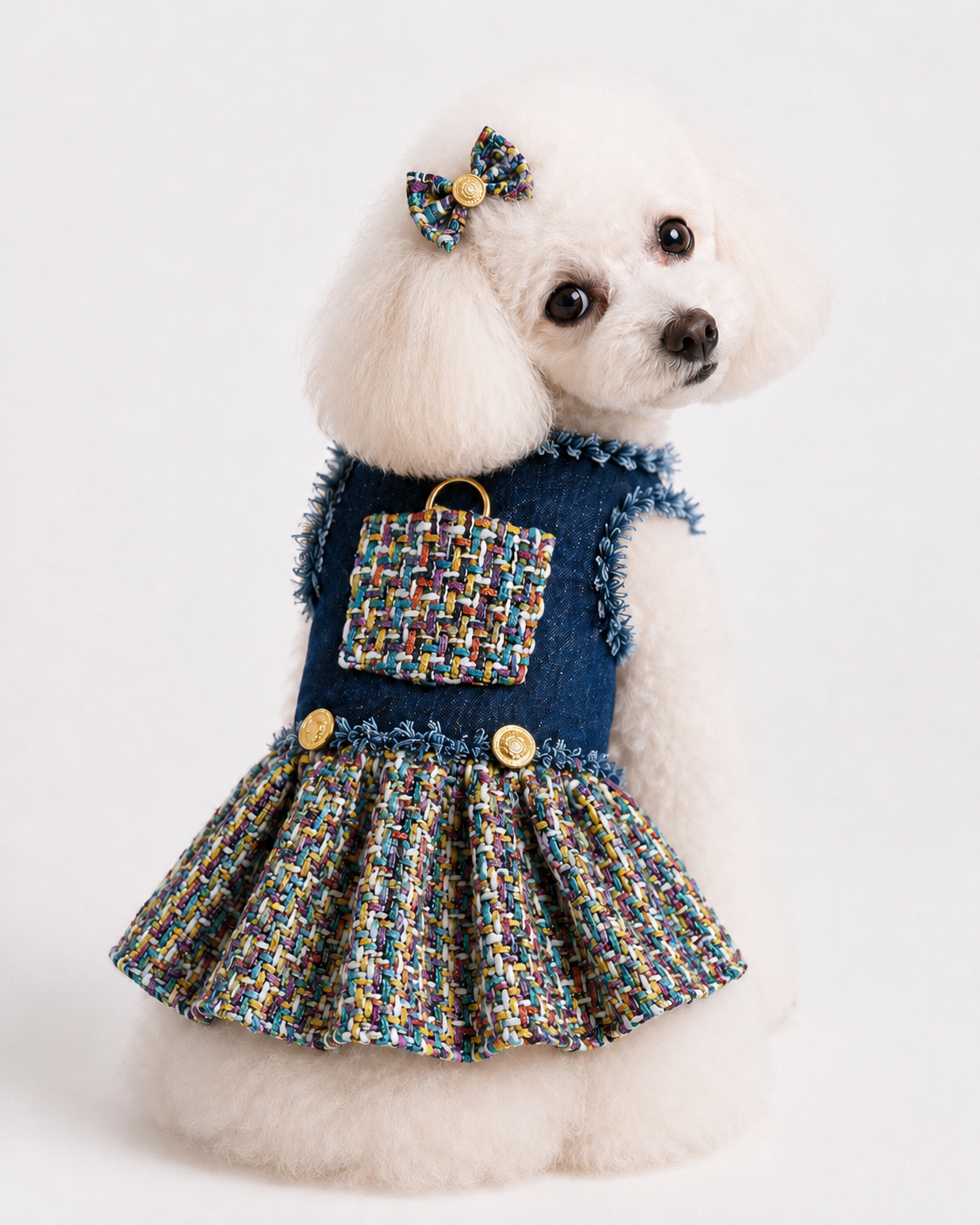 Denim and Tweed Couture Dress