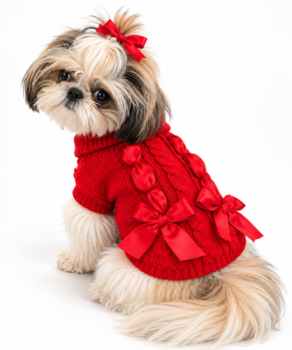 Red Love Pack Ribbon Sweater
