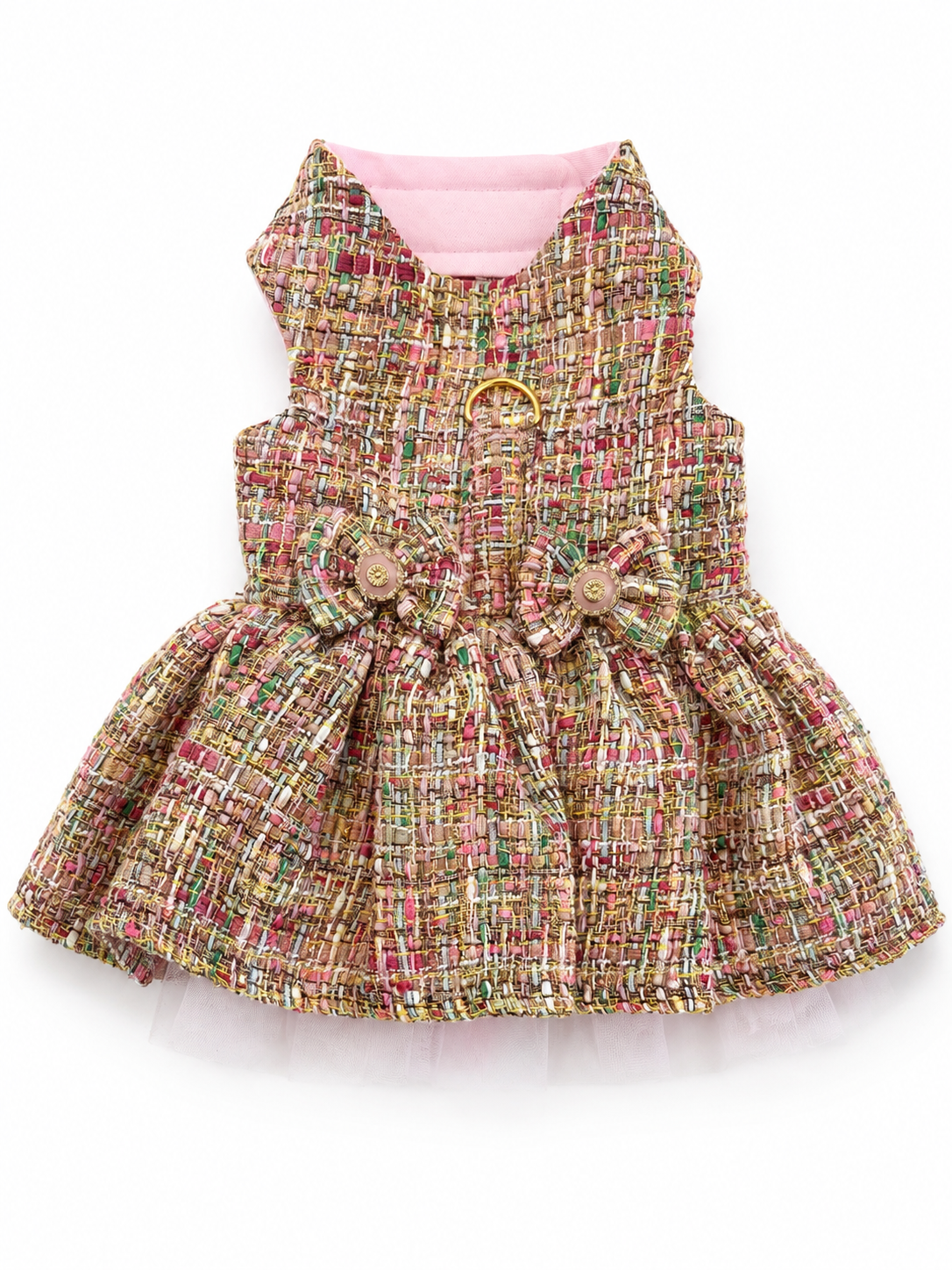 European Tweed Double Bow Dress