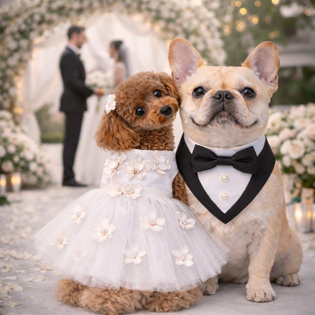 The Ceremony Bandana- Luxury Satin Tuxedo Dog