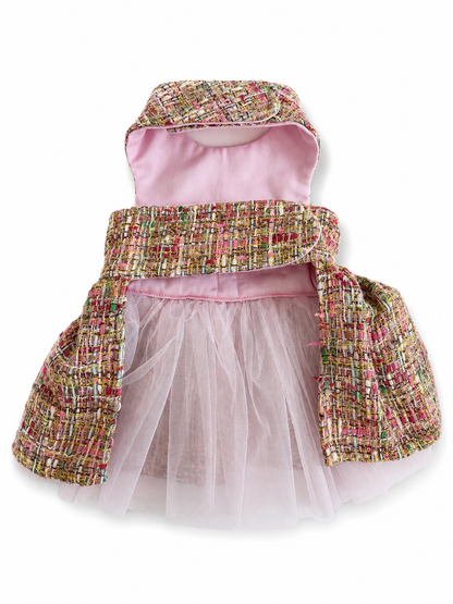 European Tweed Double Bow Dress