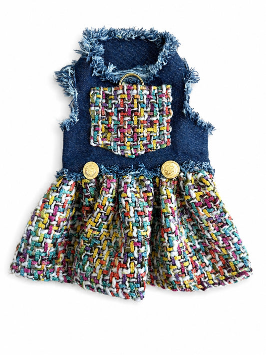 Denim and Tweed Couture Dress