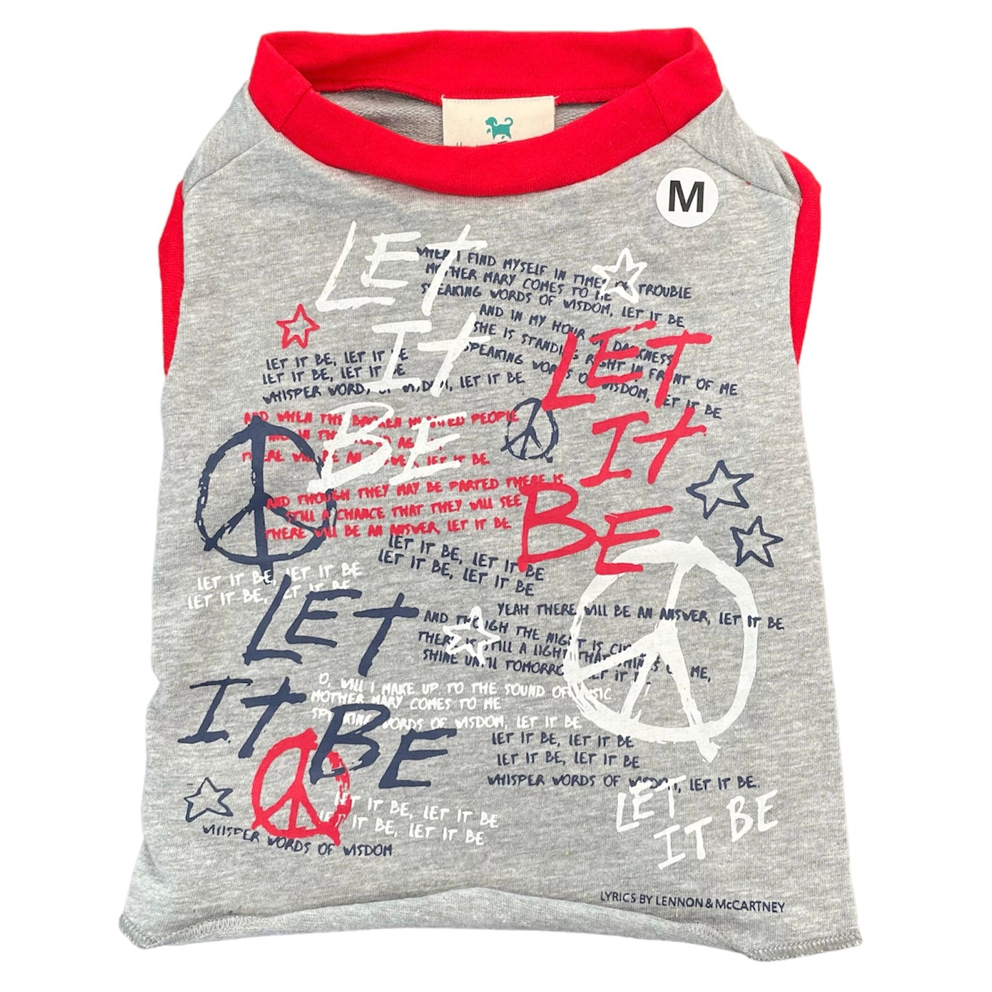 Upcycled Dog Tank - M “LET IT BE”