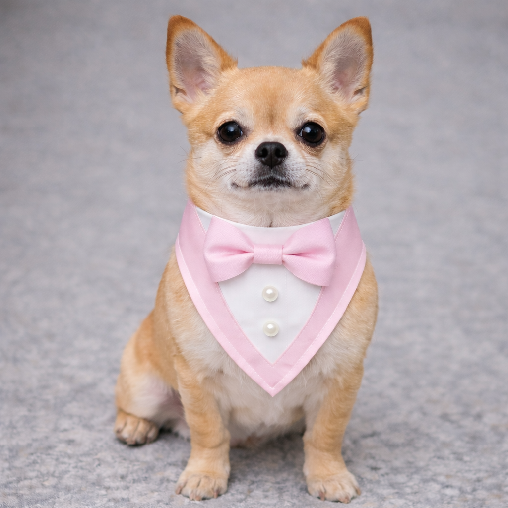 The Ceremony Bandana- Luxury Satin Tuxedo Dog