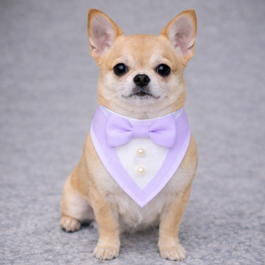 The Ceremony Bandana- Luxury Satin Tuxedo Dog