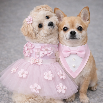 The Ceremony Bandana- Luxury Satin Tuxedo Dog