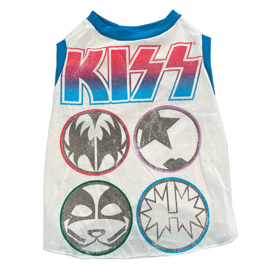 Upcycled Dog Tank - XL "KISS ICONS"