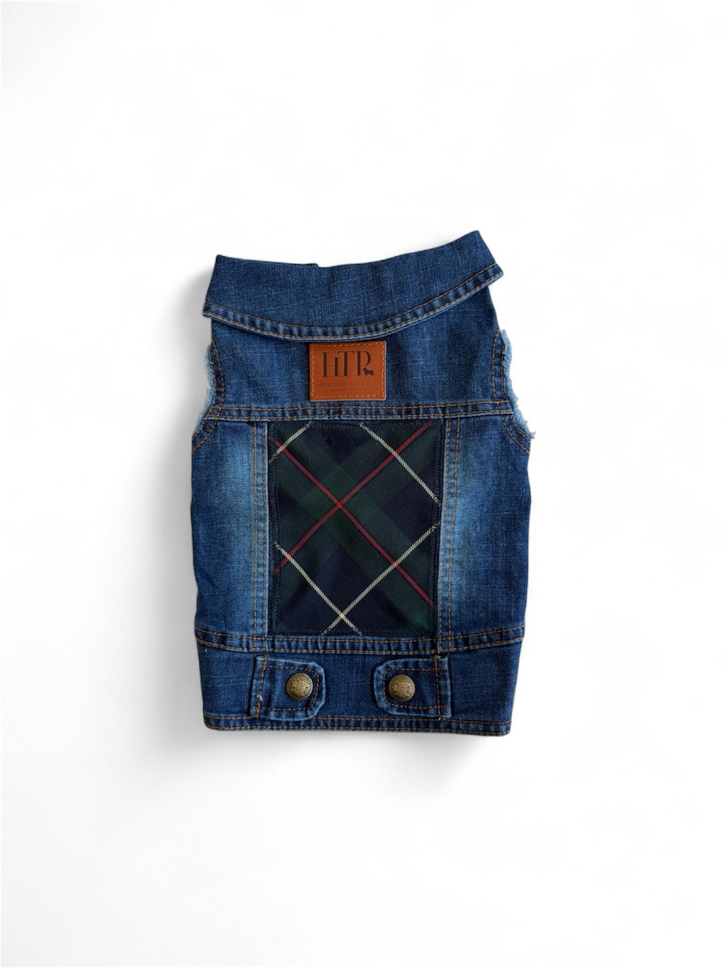 Green Plaid Panel Vest