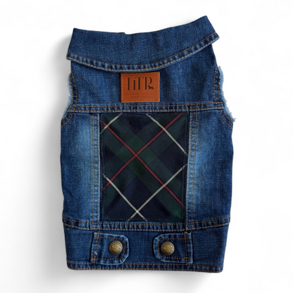 Green Plaid Panel Vest