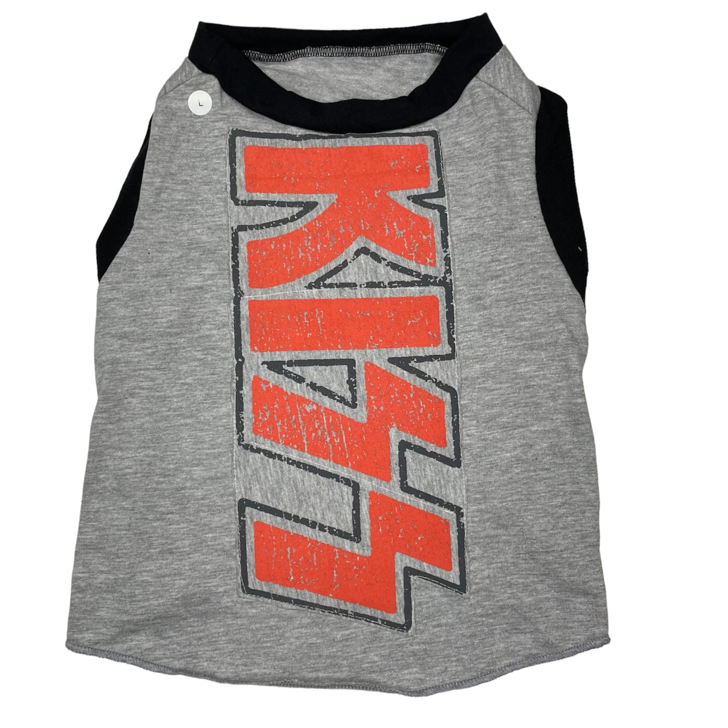 Upcycled Dog Tank - L "KISS VERTICAL"