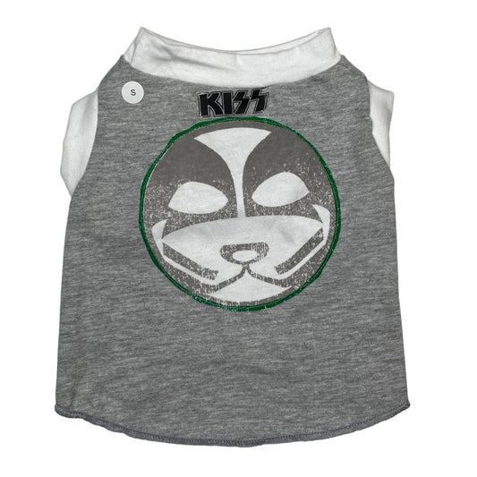 Upcycled Dog Tank - S "KISS (CATMAN) WHT"